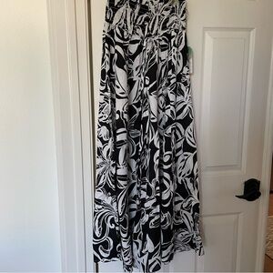 S Palazzo High Waist Wide Leg Pants Black/White NWT!